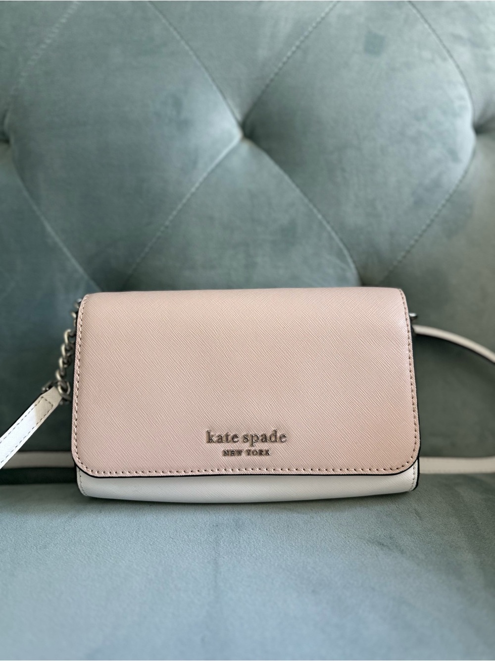 kate spade Blush Pink and White Two-Tone Crossbody Bag